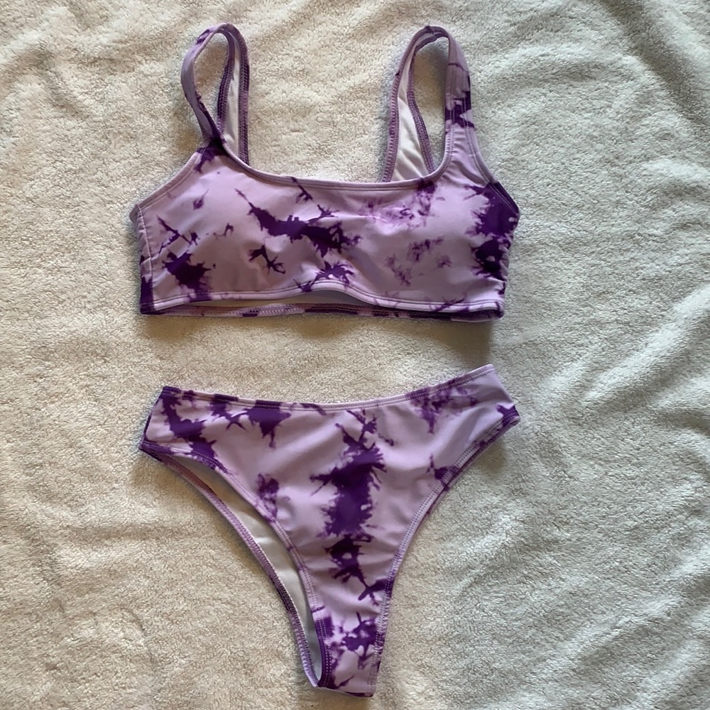 Purple tie dye bikini